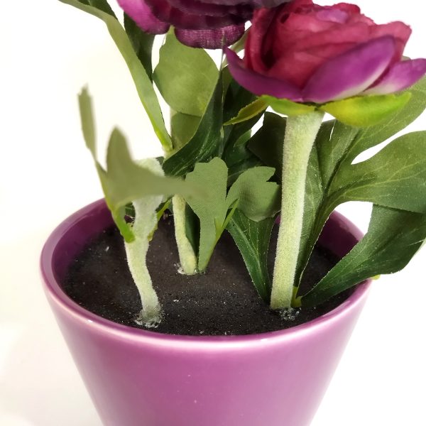 گلدان به همراه گل مصنوعی مدل سرامیکی کد 11742
