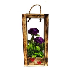 باکس گل مصنوعی چوبی مدل گل رز کد 191-فروشگاه اینترنتی دارلین