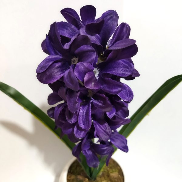 گلدان به همراه گل مصنوعی مدل سنبل توپی کد 21911