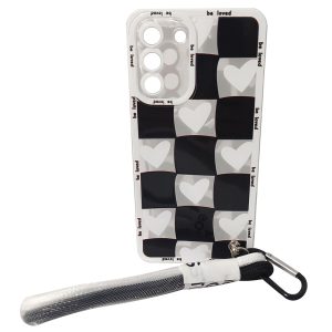 کاور کد 1105 مناسب برای گوشی موبایل سامسونگ Galaxy S21 FE طرح شطرنجی قلبی مدل بنددار