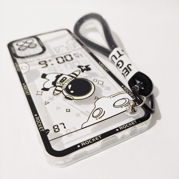 کاور کد 1108 مناسب برای گوشی موبایل سامسونگ Galaxy A12 طرح فضانورد مدل بنددار