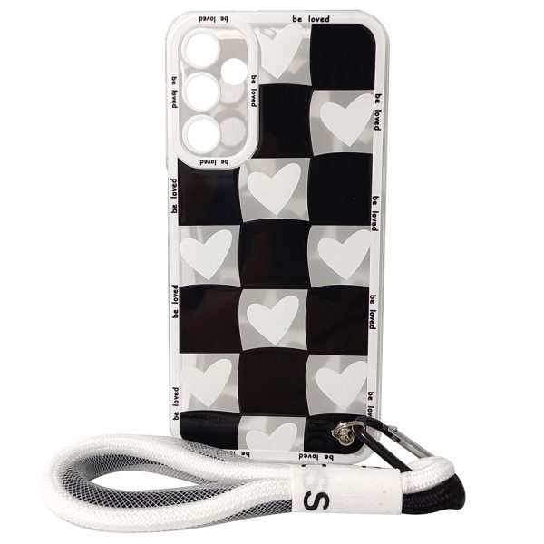 کاور کد 1116 مناسب برای گوشی موبایل مدل بنددار سامسونگ Galaxy A24 طرح شطرنجی قلبی