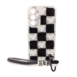 کاور کد 1127 مناسب برای گوشی موبایل سامسونگ Galaxy A54 طرح شطرنجی قلبی مدل بنددار