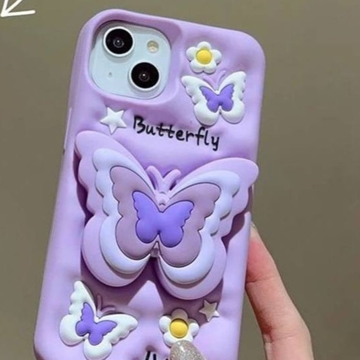 قاب سیلیکونی برجسته هولدردار -طرح پروانه