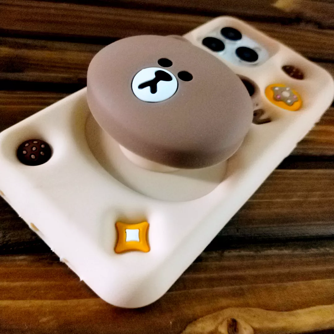 قاب گوشی سامسونگ A35 کد 2189 طرح خرس قهوهای | سیلیکونی هولدردار-طرح پروانه