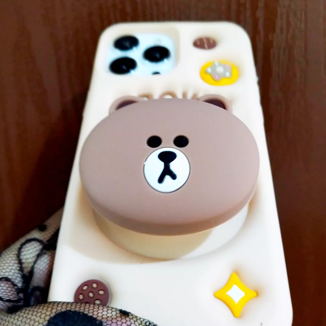 قاب گوشی سامسونگ A35 کد 2189 طرح خرس قهوهای | سیلیکونی هولدردار-طرح پروانه