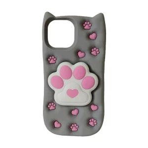 قاب گوشی اپل iPhone 13/14/15 کد 2195 طرح پنجه گربه | سیلیکونی هولدردار-طرح پنجه گربه