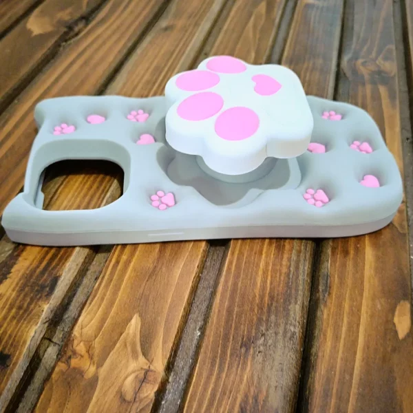 قاب گوشی اپل iPhone 13/14/15 کد 2194 طرح پنجه گربه | سیلیکونی هولدردار-طرح پنجه گربه