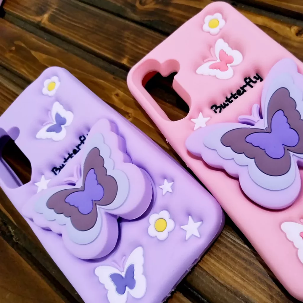 قاب گوشی اپل iPhone 13/14/15 کد 2196 طرح پروانه | سیلیکونی هولدردار-طرح پروانه