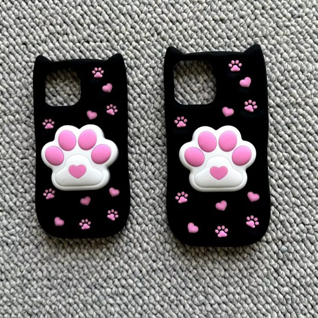 قاب گوشی اپل iPhone 13/14/15 کد 2199 طرح پنجه گربه | سیلیکونی هولدردار-طرح پنجه گربه