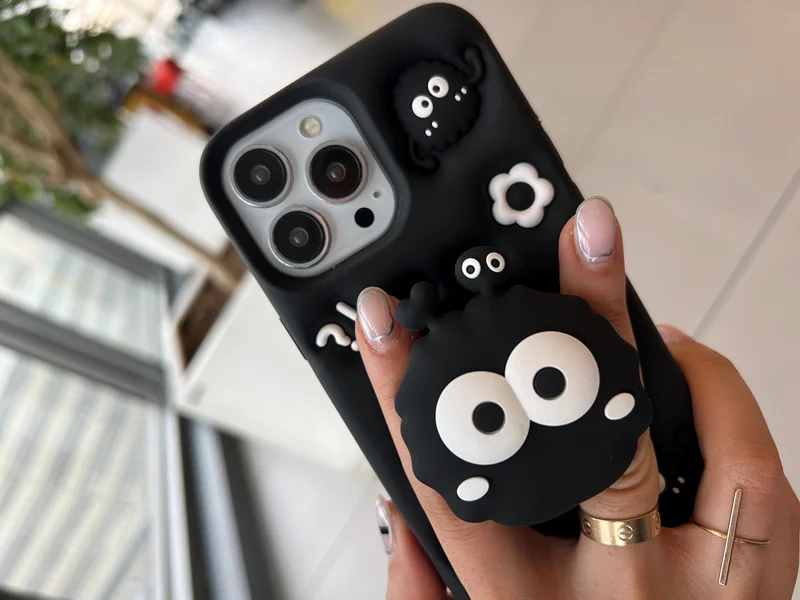 قاب گوشی اپل iPhone 13/14/15 کد 2200 طرح هپل | سیلیکونی هولدردار-طرح پنجه گربه