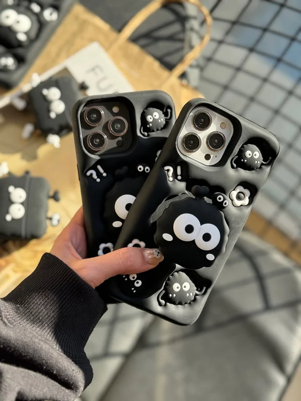 قاب گوشی اپل iPhone 13/14/15 کد 2200 طرح هپل | سیلیکونی هولدردار-طرح پنجه گربه