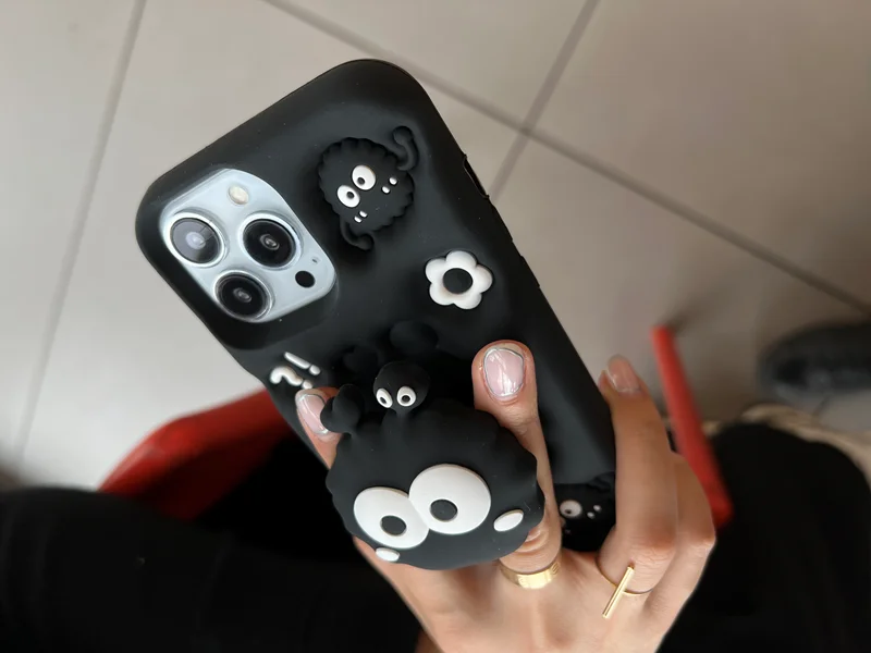 قاب گوشی اپل iPhone 13/14/15 کد 2200 طرح هپل | سیلیکونی هولدردار-طرح پنجه گربه