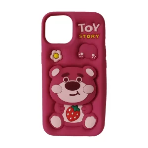 قاب گوشی اپل iPhone 13/14/15 کد 2229 طرح خرس لاتسو | سیلیکونی هولدردار-طرح خرس لاتسو